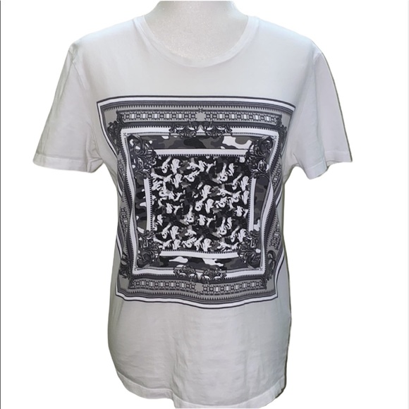 Gianni Versace collection shortsleeved cotton t-shirt graphic print classic top - Picture 1 of 7
